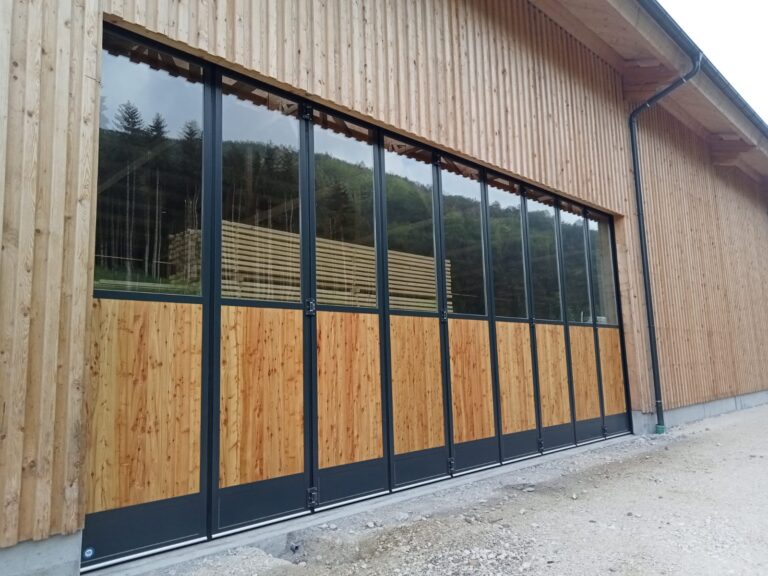 10 metre wide folding sliding door for Reinthalmühle